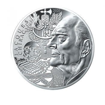 20 Eur (18 g) sidabrinė PROOF moneta Jacques Chirac, Prancūzija 2020 (su sertifikatu)
