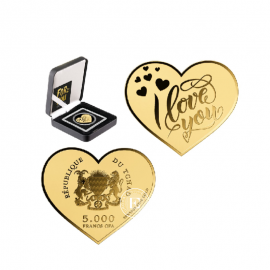 1/200 oz pièce d'or Heart, Tchad