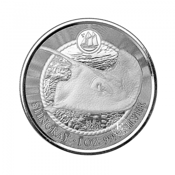1 oz  (31.10 g) srebrna moneta Sea life - Stingray, Kajmany 2023