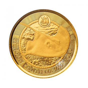 1/10 oz (3.11 g) złota moneta Sea life - Stingray, Kajmany 2023