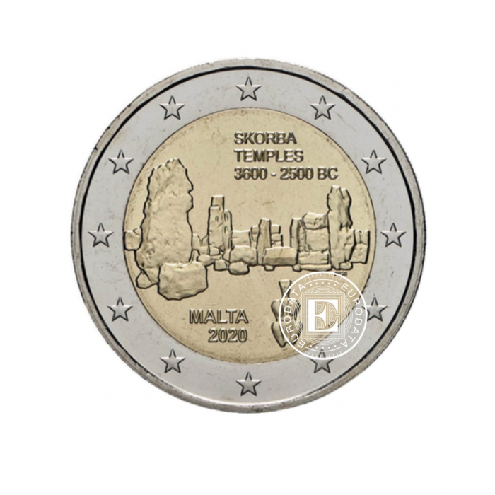 2 Eur Münze Skorba Temples, Malta 2020