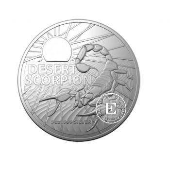 5 oz (155.50 g) sidabrinė moneta Pavojingiausias dykumos skorpionas, Australija 2023