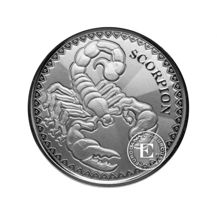 1 oz (31.10 g) sidabrinė moneta Skorpionas, Čado Respublika 2022 