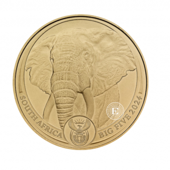 1 oz (31.10 g) auksinė moneta Didysis penketas - Dramblys, Pietų Afrikos Respublika 2024