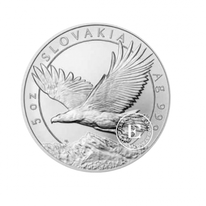 5 oz (155.5 g) sidabrinė moneta Slovakijos erelis, Niujė 2023
