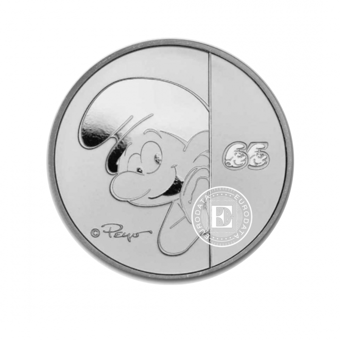 1 oz (31.10 g) srebrna moneta Smerfy 65 rocznica, Niue 2023