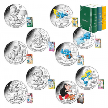 Silver coin collection set SMURFS - 1-20/20, France 2020