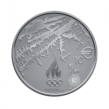10 Eur (28.28 g) sidabrinė PROOF moneta XXII žiemos olimpinės žaidynės Sočyje, Estija 2014