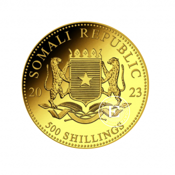 1/2 oz (15.55 g) auksinė moneta Dramblys, Somalis 2023