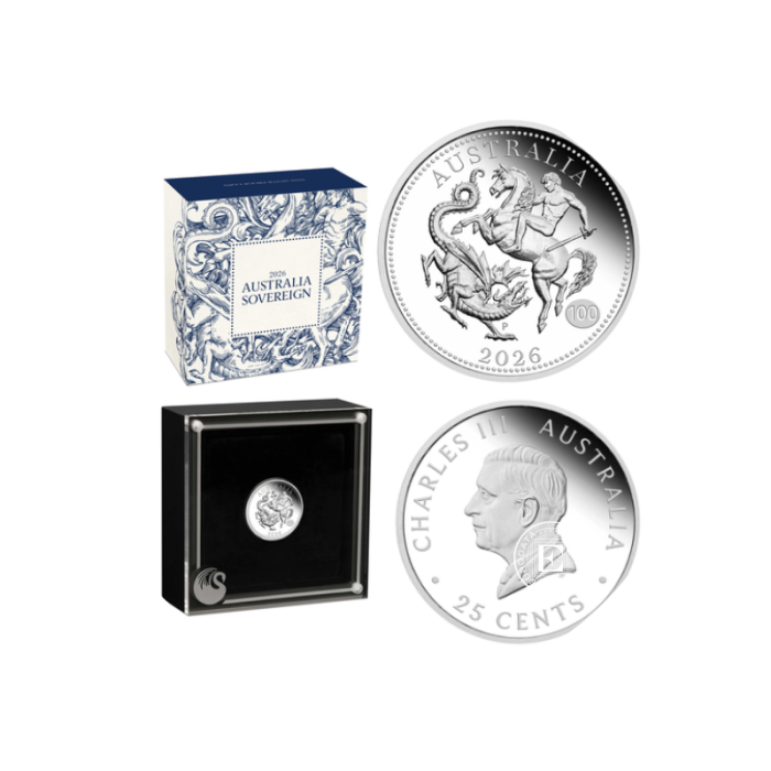 1/4 oz (7.78 g) srebrna PROOF moneta Australian Sovereign, Australia 2026