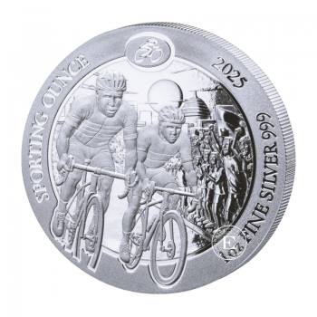 1 oz (31.10 g) sidabrinė moneta Sporting Ounce - Cycling, Ruanda 2025