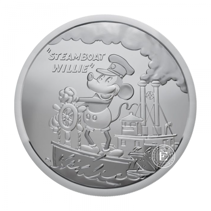 1 oz (31.10 g)  silbermünze Mickey Mouse - Steamboat Willie, Fidschi 2024