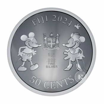 1 oz (31.10 g) sidabrinė moneta Peliukas Mikis – Garlaivis Vilis, Fidžis 2024