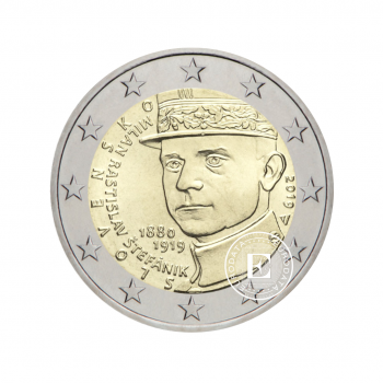 2 Eur moneta Milano Rastislavo Štefaniko mirties 100-metis, Slovakija 2019