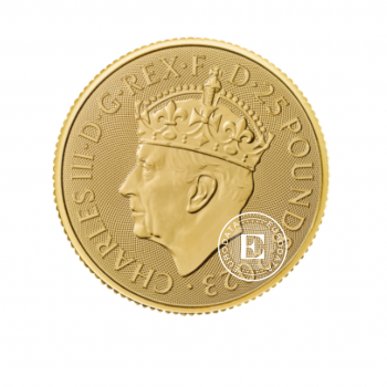 1/4 oz (7.78 g) auksinė moneta Karaliaus Charleso III karūnavimas, Didžioji Britanija 2023