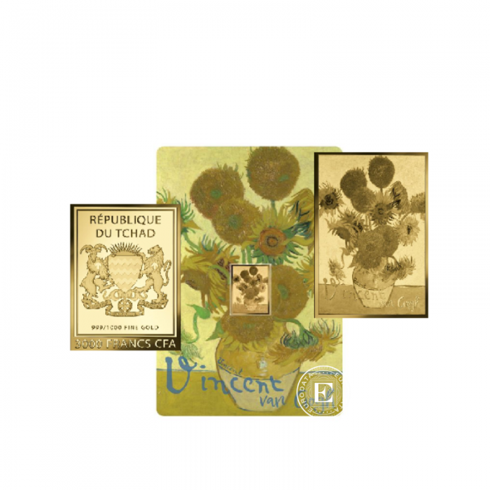 1/1000 oz sztabka złota Vincent van Gogh Paintings – Sunflowers, Czad