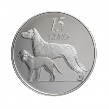 15 Eur (28.28 g) silver PROOF coin Irish Wolfhound, Ireland 2012