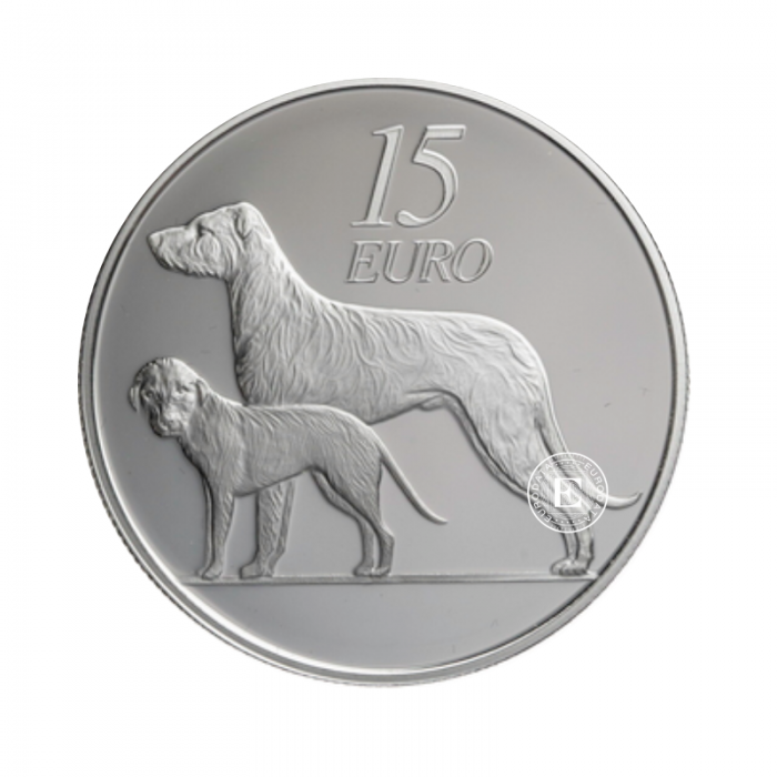 15 Eur (28.28 g) srebrna PROOF moneta Irish Wolfhound, Irlandia 2012