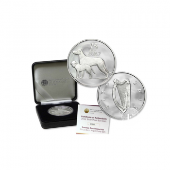 15 Eur (28.28 g) silver PROOF coin Irish Wolfhound, Ireland 2012