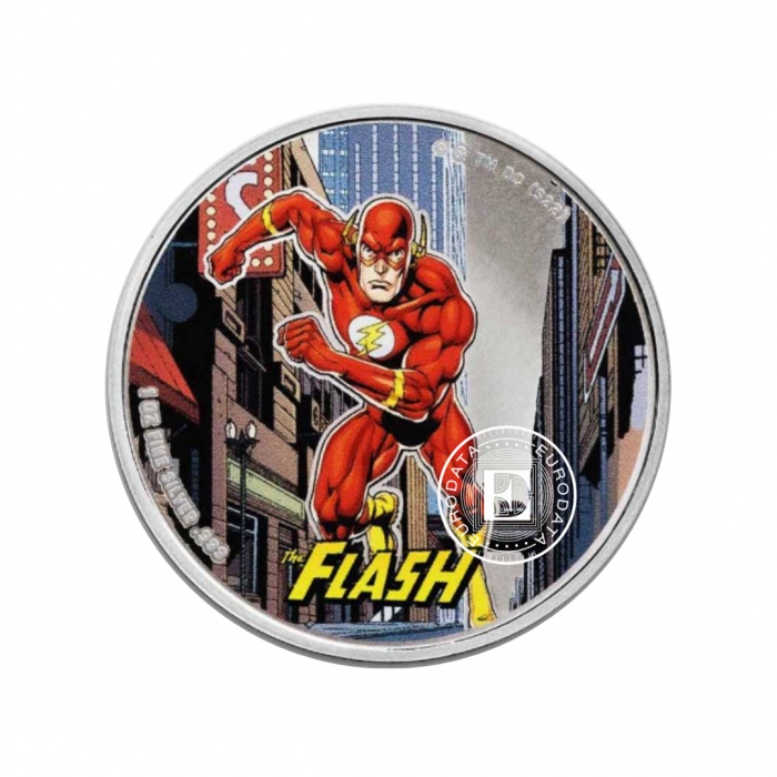 1 oz (31.10 g) srebrna kolorowa moneta na karcie DC Comics Flash, Samoa 2023