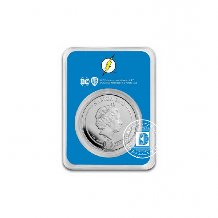 1 oz (31.10 g) srebrna kolorowa moneta na karcie DC Comics Flash, Samoa 2023