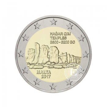2 Eur coin Hagar Qim temple, Malta 2017