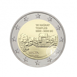 2 Euro coin Ta Hagrat Temple, Malta 2019
