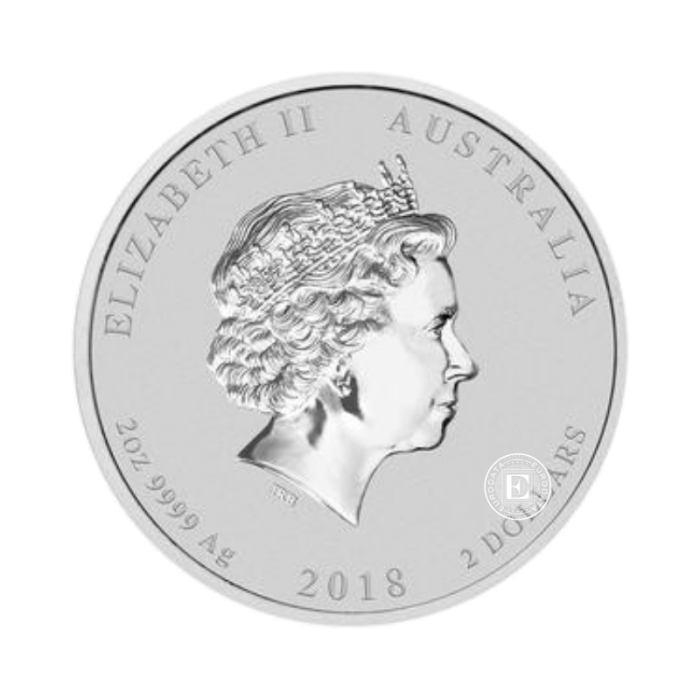 2 oz (62.21 g) sidabrinė moneta Taikos balandis – Pirmojo pasaulinio karo pabaiga, Australija, 2018, 999.9