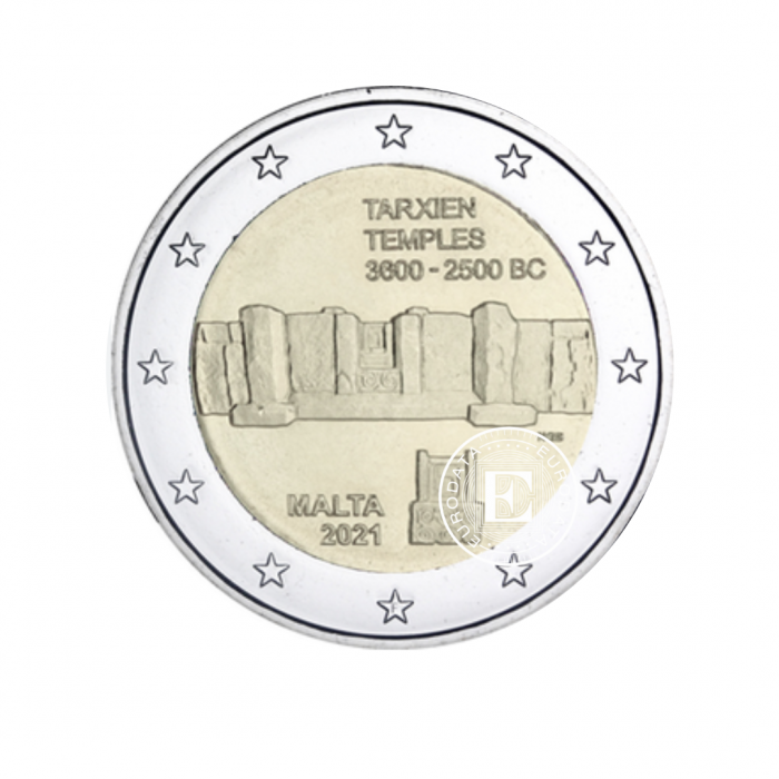 2 Eur moneta Tarxien Temples, Malta 2021