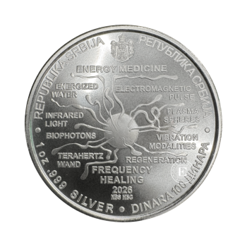 1 oz (31.10 g) sidabrinė moneta Nikola Tesla - Energetikos medicina, Serbija 2026