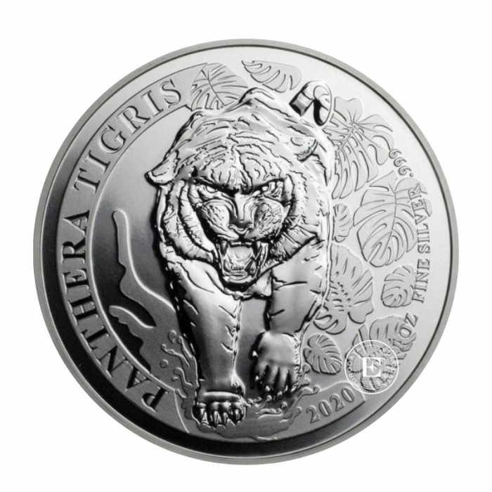 1 oz (31.10 g) silver coin Tiger, Laos 2020