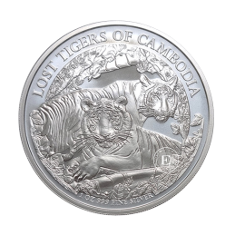 1 oz (31.10 g) pièce d'argent Lost Cambodian Tigers, Cambodge 2024