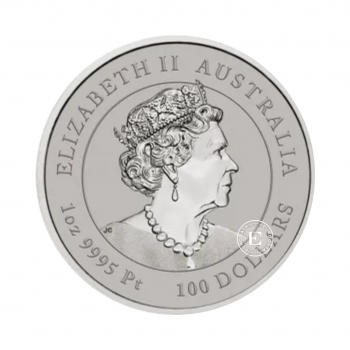 1 oz (31.10 g) platininė moneta Lunar III - Tigro metai, Australija 2022