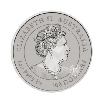 1 oz (31.10 g)  pièce d'platine Lunar III - Year of  Tiger, Australie 2022