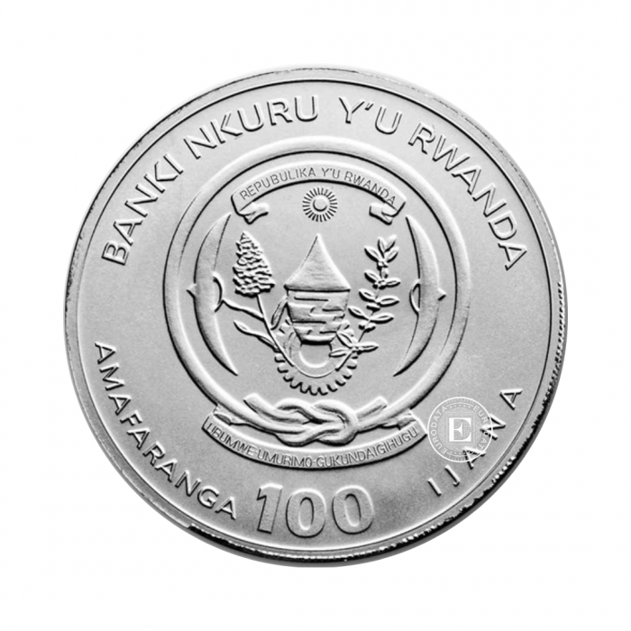1 oz (31.10 g) platininė moneta Tigro metai, Lunar, Ruanda 2022