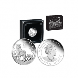 1/2 oz (15.55 g) sidabrinė PROOF moneta Lunar III - Tigro Metai, Australija 2022