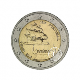 2 Eur moneta 500 metų nuo pirmųjų ryšių užmezgimo su Timoru, Portugalija 2015