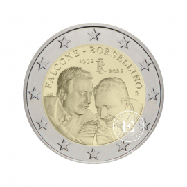 2 Eur moneta 30-osios teisėjų Giovanni Falcone ir Paolo Borsellino mirties metinės, Italija 2022