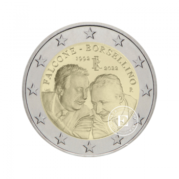 2 Eur moneta 30-osios teisėjų Giovanni Falcone ir Paolo Borsellino mirties metinės, Italija 2022