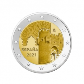2 Eur Münze Altstadt von Toledo, Spanien 2021
