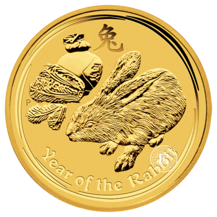 1 oz (31.10 g) złota moneta Lunar II - Year of the Rabbit, Australia 2011