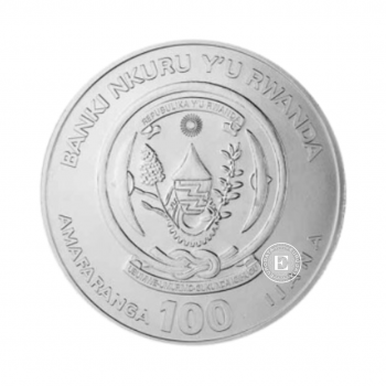 1 oz (31.10 g) platininė moneta Triušio metai, Ruanda 2023