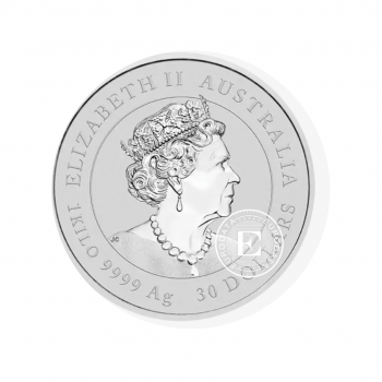 1 kg sidabrinė moneta Lunar III - Triušio metai, Australija 2023