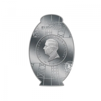 3 oz (93.30 g) sidabrinė moneta UEFA Euro 2024 čempionato Taurė, Saliamono Salos 2024