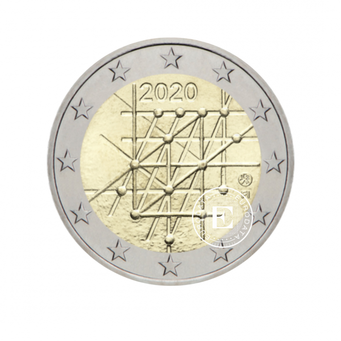 2 Eur moneta Turku university, Finlandia 2020