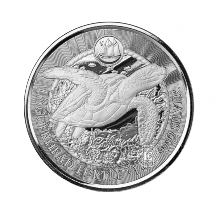 1 oz (31.10 g) srebrna moneta Sea life - Turtle, Kajmany 2023