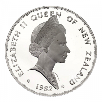 1 dolerio (27.20 g) sidabrinė moneta Takahe, Naujoji Zelandija 1982