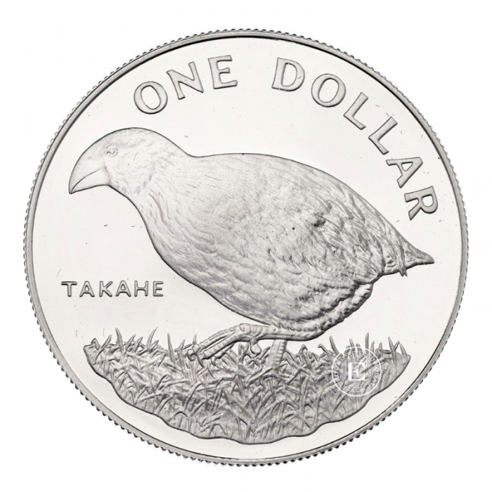 1 Dollar (27.20 g) Silbermünze Takahe, Neuseeland 1982