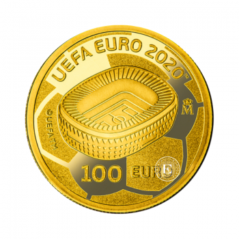 100 euro (6.75 g) pièce PROOF d'or UEFA EURO 2020, Espagne 2020