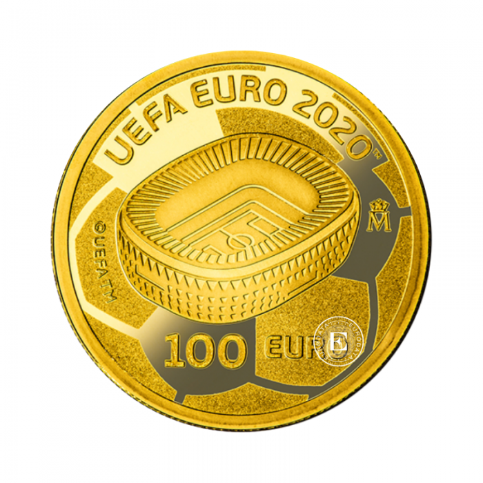100 euro (6.75 g) złota PROOF moneta UEFA EURO 2020, Hispania 2020
